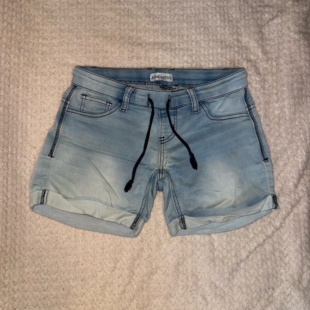 Love Nation Sky Blue Casual Shorts